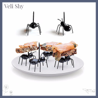 Veli Shy 12ชิ้น/ชุดส้อมผลไม้รูปมดบาร์ห้องครัวพลาสติกเป็นมิตรต่อสิ่งแวดล้อมสำหรับเด็กส้อมขนมหวานบนโต๊ะอาหาร