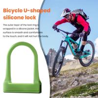 Bicycle Shackle Lock with Keys Integrated U-shaped Silicone Lock Road MTB Motorcycles Anti-theft Lock Cycling Accessories Locks