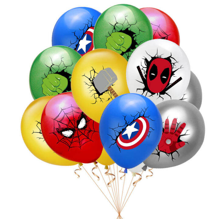 ชุดลูกโป่ง-marvel-happy-birthday-พร้อมสไปเดอร์แมนไอรอนแมนฮัลค์ดึงธงการ์ดเค้กแบนเนอร์ลูกโป่งสำหรับตกแต่งปาร์ตี้วันเกิดแพ็คเกจของเล่น