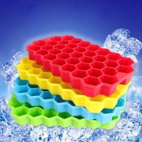 Silicone Honeycomb Shape Ice Cube Tray Silicone Ice Cube Maker Mold With Lids For Ice Cream Party Whiskey Cocktail Cold Drink