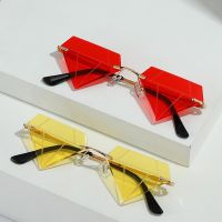 【hot】ﺴ❂  Shaped Sunglasses for Men Gradient Glasses Rimless