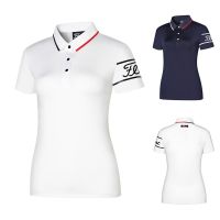 ★New★ [Titleist] เสื้อยืดโปโล แขนสั้น ดูดซับความชื้น เหมาะกับฤดูร้อน สําหรับผู้หญิง เล่นกีฬากอล์ฟ