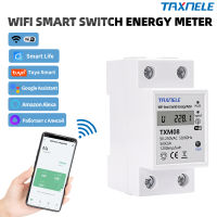 Tuya 60A ราง Din WIFI สมาร์ทพลังงานเมตรจับเวลาการตรวจสอบพลังงาน KWh เมตร Wattmeter 110โวลต์220โวลต์สมาร์ทชีวิต Alexa บ้านอลิซ