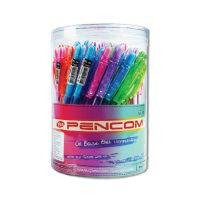 ปากกาน้ำเงิน Pencom CYP9-BL ด้ามใสไส้ 2 สี ปากกาหมึกน้ำมันแบบกดน้ำเงินด้ามใส แพ็ค 50 ด้าม