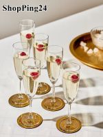 แก้วแชมเปญ Champagne glass แก้ว 21ซล.SALAVANDA ความสูง:  22 ซม. 6ชิ้น Champagne glass clear glass SALAVANDA 21cl Height:  22 cm 6 pieces