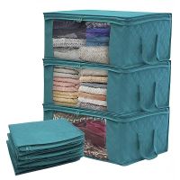 Clothes Storage Boxes Organizer Box Clothes Collecting Case Non Woven Fabric Foldable With Zipper Moisture-proof Storage Bag