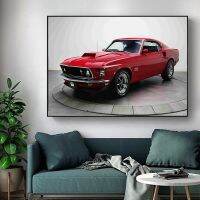 Ford Mustang Boss Red Muscle Car Modular Wall Art ภาพวาดผ้าใบภาพพิมพ์โปสเตอร์ตกแต่งบ้านสำหรับห้องนั่งเล่น Framework