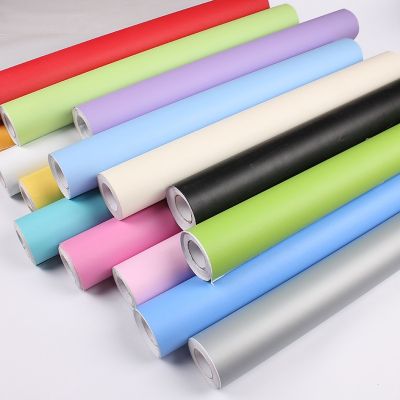 ﹍◙ Self-adhesive Solid Color Wallpaper Rolls For Walls Home Decoration PVC Table Corner Living Room DIY Wall Sticker For Kids Rooms