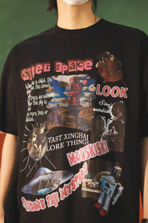 ส่งเร็วพิเศษ-สินค้ามาใหม่-เสื้อผ้าแขนสั้นลายการ์ตูนสุดฮิต-เสื้อยืดคอกลมสกรีนลาย-ใส่แล้วเที่ยว-ใส่แล้วเท่ดูดีตามสไตส์หนุ่มสาวเกาหลีทรงหลวม