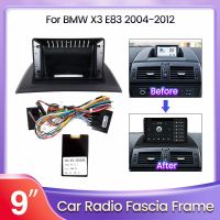 2DIN Trim Car Android Radio GPS DVD Fascia Frame For Bmw X3 E83 2004-2012 9 Install Panel Dashboard Canbus Box Adaptor Cable