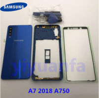 Original For Samsung Galaxy A7 2018 A750 A750F Cover Glass Door Full Housing Case A750 Middle Frame Sticker