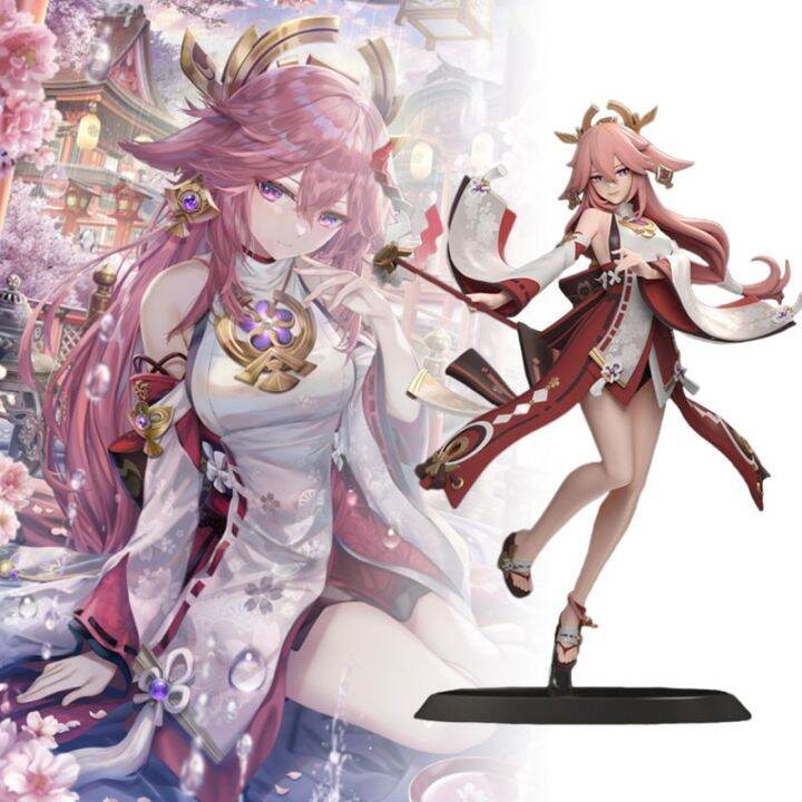 25Cm Anime Genshin Impact Yae Miko Figure Inazuma City Grand Narukami Shrine Miko Action Figure