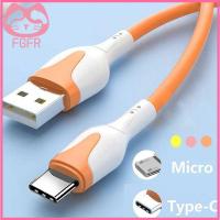 FGFR กาวเหลวสองสีแบบนิ่มสำหรับแอนดรอยด์1ม. 2ม. สายข้อมูลชาร์จ USB เร็วโทรศัพท์มือถือสายชาร์จ