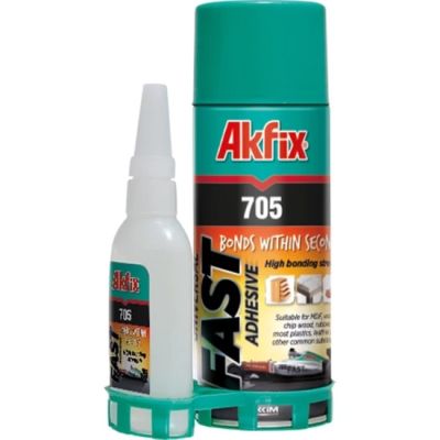 Akfix 705 Mdf kit กาวติดเร็ว 400Ml + 100 G