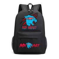 การ์ตูนขายร้อน Mr Beast รอบนักเรียนเยาวชนกระเป๋านักเรียนผู้ชายและผู้หญิงกระเป๋าเป้สะพายหลังแบบสบายๆ