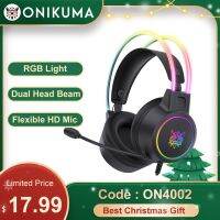 ONIKUMA Headphone Gaming แบบมีสาย X15 PRO พร้อมเสียงรอบทิศทางและหูฟังหูฟังความละเอียดสูงยืดหยุ่นสำหรับเกมส์ PC PS4