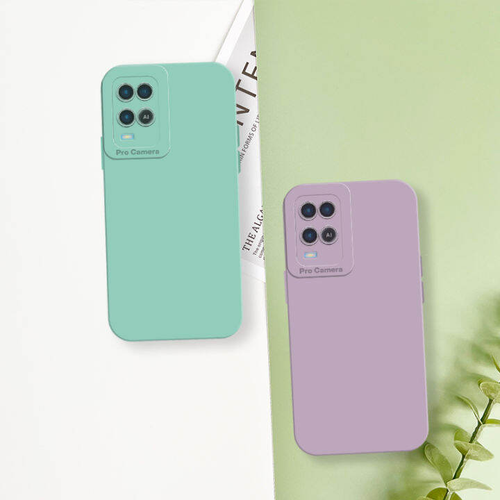 เคสโทรศัพท์oppo-a54-square-soft-ซิลิโคนคลุมทั้งหมดกล้องกันกระแทกเคสป้องกันยางฝาหลังเคสโทรศัพท์แบบนุ่มสำหรับช