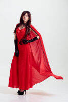 Christmas Long Cloak Little Red Hat Stage Bar Performance Strapless Dresses