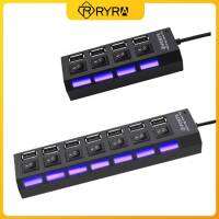 Hyra 2023ฮับ USB 1.1 USB USB หลากหลายเครื่องแยกพลังงานเครื่องแปลง4/7พอร์ตตัวขยายหลายตัวพร้อมสวิตช์สำหรับตกแต่งพีซี