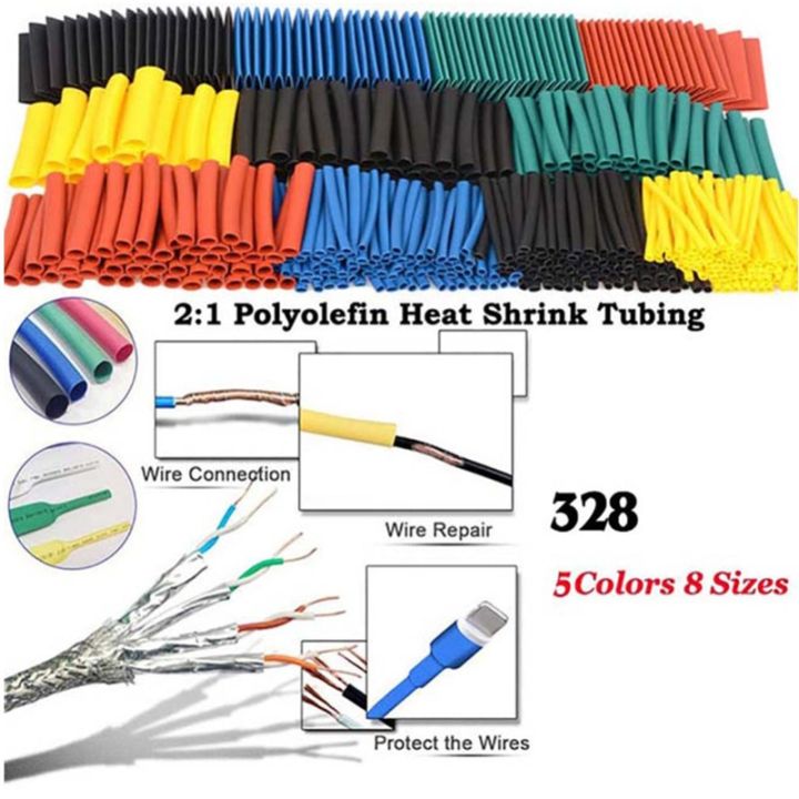 127-328pcs-heat-shrink-tube-2-1-shrinkable-wire-shrinking-wrap-tubing-wire-connect-cover-protection-with-300w-hot-air-gunadhesives-tape