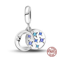 Hot New Products 2021Arrival 100 Real 925 Sterling Silver Moon Star Pendant Beads Fit Original 3mm Bracelet DIY Jewelry