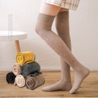 【Sock shop】ผู้หญิงถุงน่องฤดูใบไม้ร่วงฤดูหนาวผ้าฝ้ายต้นขาสูงกว่าเข่าถุงเท้าหญิงถุงน่องบางสีที่บริสุทธิ์ถุงเท้ายาวสาวสไตล์ฮาราจูกุ