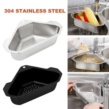 Foldable Corner Sink Rack Triangle Dish Drying Rack for RV Fruits Cups