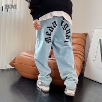 American Hip Hop Skateboards Jeans Streetwear Letter Embroidery Straight Denim Trousers Men Clothing Harajuku Casual Cargo Pants