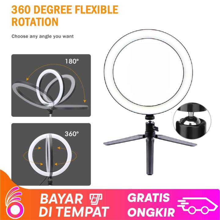 OKEYBELI COD RING LIGHT TRIPOD MEJA LED LAMPU MAKE UP VLOG LAMPU RINGLIGHT TIKTOK LIVE U31