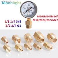 ◑▬▲ M14x1.5 M20x1.5 M10 16 22 Brass Pipe Hex Nipple Fitting Quick Coupler Adapter 1/8 1/4 1/2 Pressure gauge conversion copper joint