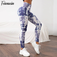 【CW】Colorful Casual Sports Tights Seamless Tie Dye Leggings Sport Leggings Women Leggings High Waist Yoga Pants Running Clothes