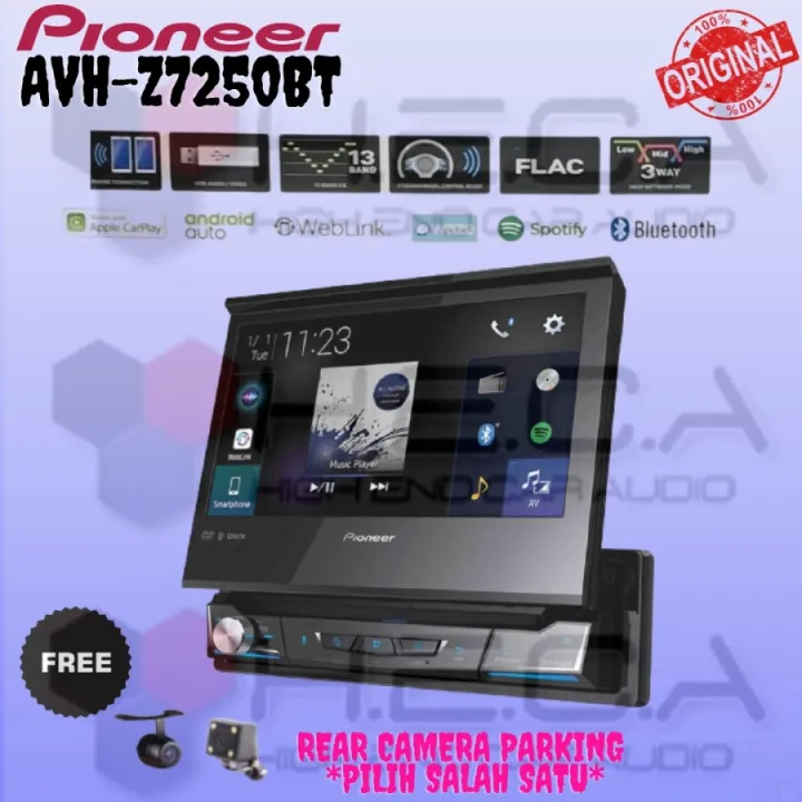 Pioneer AVHZ7250BT Single Din Motorized 7" Layar Head Unit + Camera