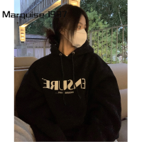 Marquise1997 เสื้อฮู้ด เสื้อแขนยาวอบอุ่น หลวมและสบาย สไตล์ ชิค สไตล์ น่ารัก WWY23000LO 41Z231008