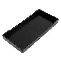 Plastic Rectangular Design Lunch Food Tray salver Black