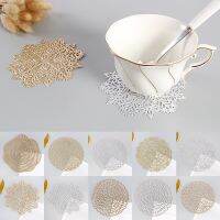 1PC Luxury Flower Round Embroidery Table Place Mat Christmas Pad PVC Placemat Cup Mug Wedding Tea Coaster Napkin Doily Kitchen