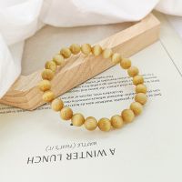 [COD] Manufacturers wholesale natural tiger eye stone bracelet loose beads yellow crystal female beaded round cats hair