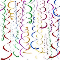 ▦☁ 6pcs Happy Birthday Star Spiral Pendant Ceiling Hanging Garland Swirl Banner For Birthday Wedding Party Home Living Room Decor