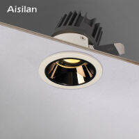 Aisilan Round Black Recessed LED Downlight cut out 7.5CM Built-in LED Narrow Border Spot light 7W for Indoor Lighting CREE Chip