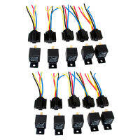 Lot10 New 12 Volt 40 Amp SPDT Automotive Relay with Wires &amp; Harness Socket