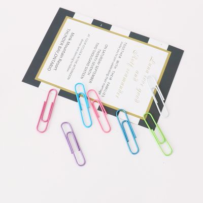 TUTU 80pcs/set of 50mm Colorful Paper Clips Paper Clips Notes Classified Clips Student Stationery School Office Supplies H0324