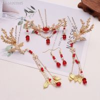 ♘☁✘ Metal Phoenix Hairpin Antique Long Tassel Ornament Hanfu Hair Crown 5pcs Set