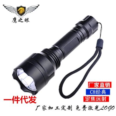 Đèn Pin LED Chói C8T6 Hợp Kim Nhôm 10W Chiếu Sáng Ngoài Trời Đi Xe Đèn Sạc Q5 USB