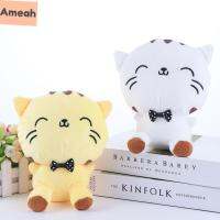 AMEAH 20CM ของเล่นน่ารักยัดไส้ของขวัญคริสต์มาสโซฟาของขวัญหมอนตุ๊กตาเบาะแมวกับโบว์ตุ๊กตากำมะหยี่ยัดไส้ของเล่น