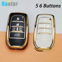 [Car Parts]-✖5 6ปุ่มเคสกุญแจรถยนต์เคลือบ TPU ใหม่สำหรับอุปกรณ์ตกแต่งภายในฝาครอบ Toyota Alphard Vellfire