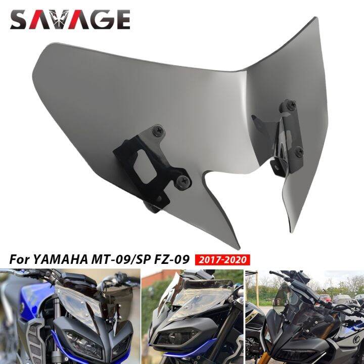 กระจกรถจักรยานยนต์สำหรับ-yamaha-mt-09-sp-fz-09-2017-2018-2019-2020กระจกรถยนต์กันลมตัวเบี่ยงที่ป้องกัน-mt09หน้าจอ-fz09-mt-fz-09