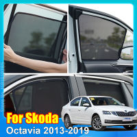 สำหรับ Octavia 5E 2013-2019แม่เหล็กรถหน้าต่าง SunShade Shield ด้านหน้ากระจกด้านหลังผ้าม่าน Sun Shade Visor