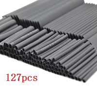 127/164pcs Thermoresistant Tube Kit Shrinking Wrapping Assorted Polyolefin Insulation Sleeving Heat Shrink Butt Wire Cable 2:1