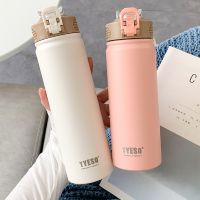 ☎◆ 530/750Ml Thermos Mug With Straw Stainless Steel Thermal Insulation Straight Cup Thermal Water Bottle Tumbler Thermocup 1pcS