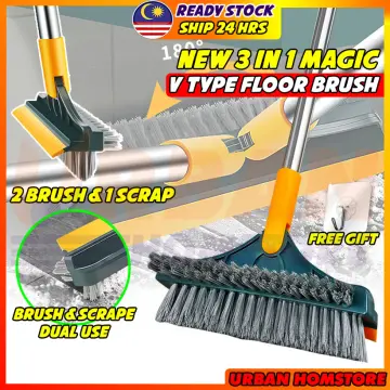 NEW Magic Plastic Broom 2 In 1 V-shaped Crevice Brush Rotating