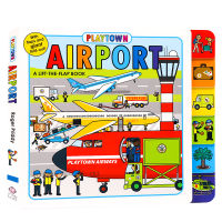 English original genuine Playtown series airport flipbook airport a lift the flap childrens airport plane popular science paperboard book interesting means of transportation enlightenment cognition English word learning
